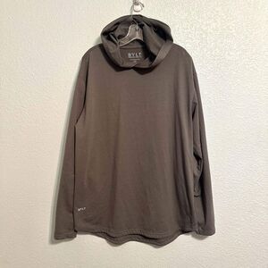 BYLT Hoodie Men XL Gray Long Sleeve Pullover Hooded Solid Cotton Blend